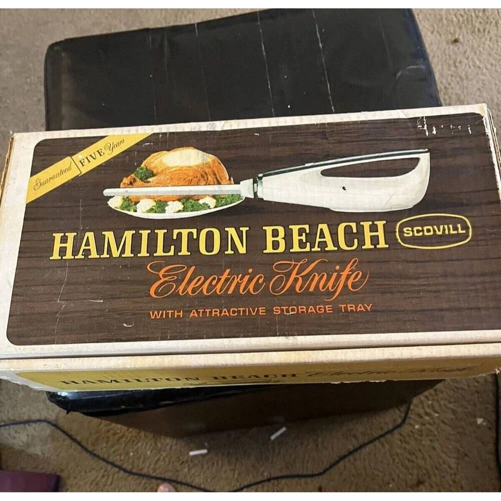 1967 Hamilton Beach Scovill Electric Knife w/Storage Tray Model 270T Works